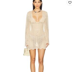 REVOLVE Beige Crochet Swim Cover-Up
